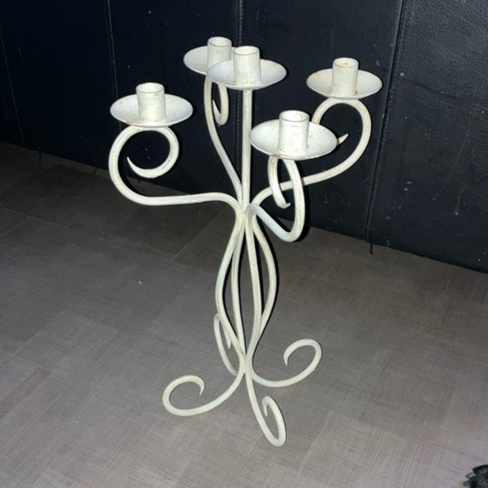 Elegant distressed Cream Candelabra for 3 4 candles